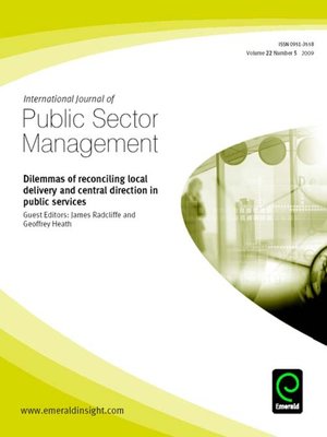 cover image of International Journal of Public Sector Management, Volume 22, Issue 5